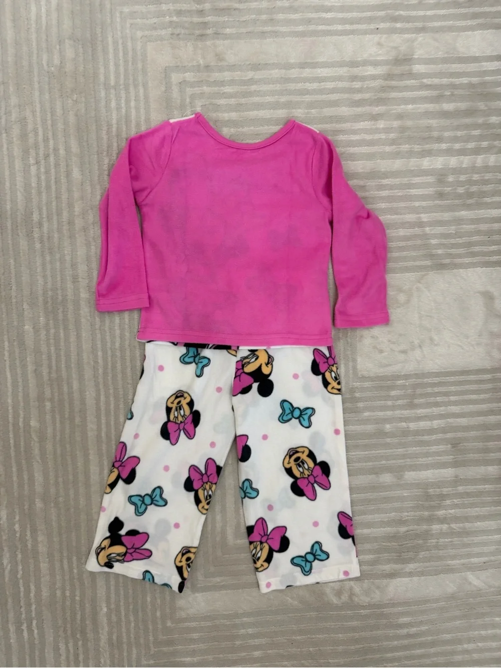 Minnie Mouse Pink Long-Sleeve Kids Pajama Set